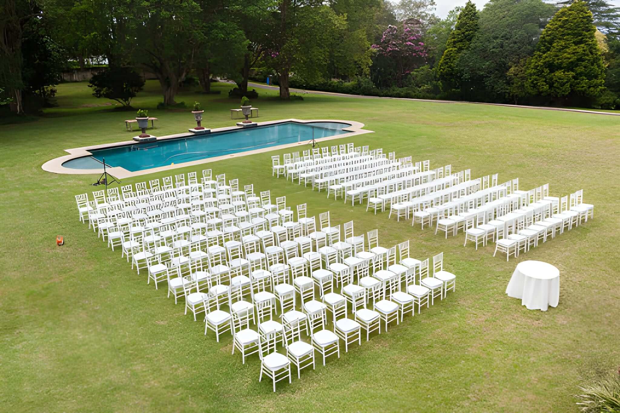 outdoors for private wedding party occasion.